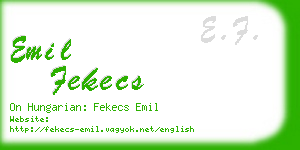 emil fekecs business card